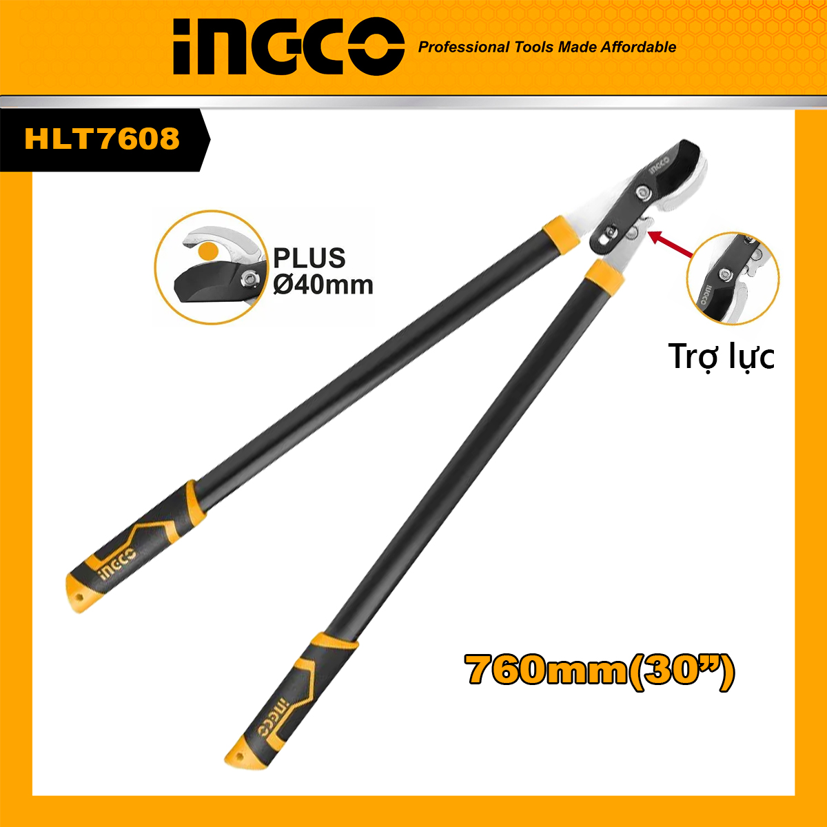 Ingco high branch shearing scissors bonsai branch scissors, branch scissors, fence cutter, super hard carbon steel material, super smooth and durable, anti-rust, good support