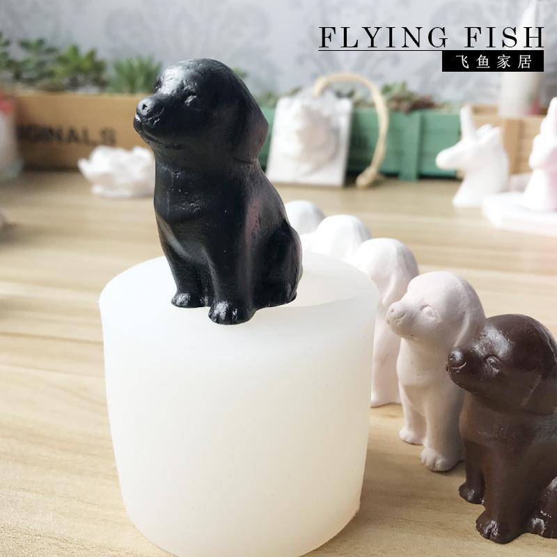 Cá Đồ Dùng Gia Đình Thạch Cao Cỏ Thơm Vật Trang Trí Gắn Trên Ô Tô Con Chó Con 3D Chó Labrador Silicone Bộ Tạo Khuôn Hình