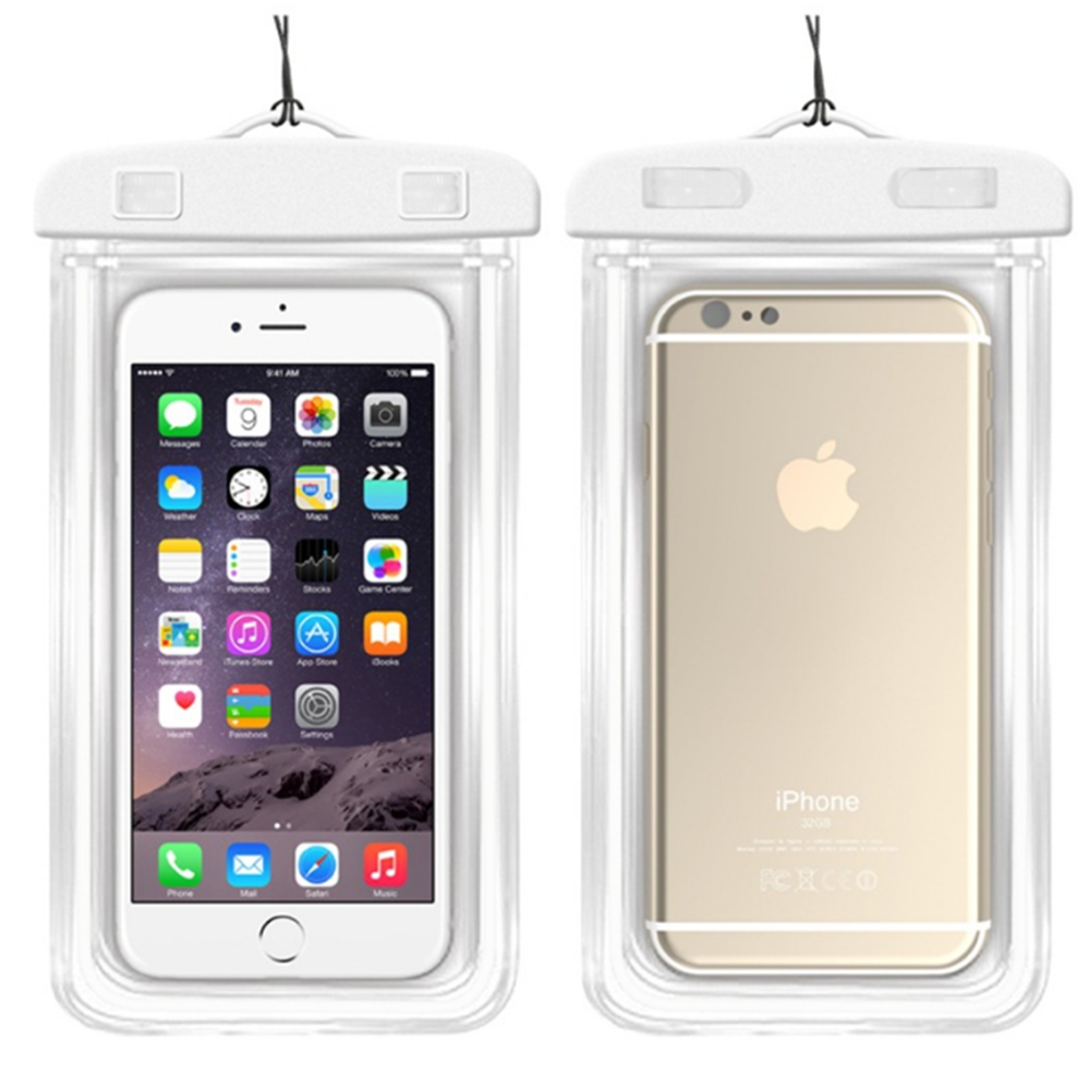 Soft touch-backlit fluorescent TPU Waterproof Phone bag for swimming phone beach bag underwater photography bag