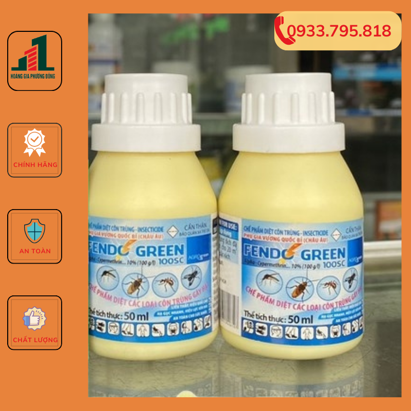 Thuốc diệt muỗi và côn trùng Fendo Green 100SC - Chai 50ml