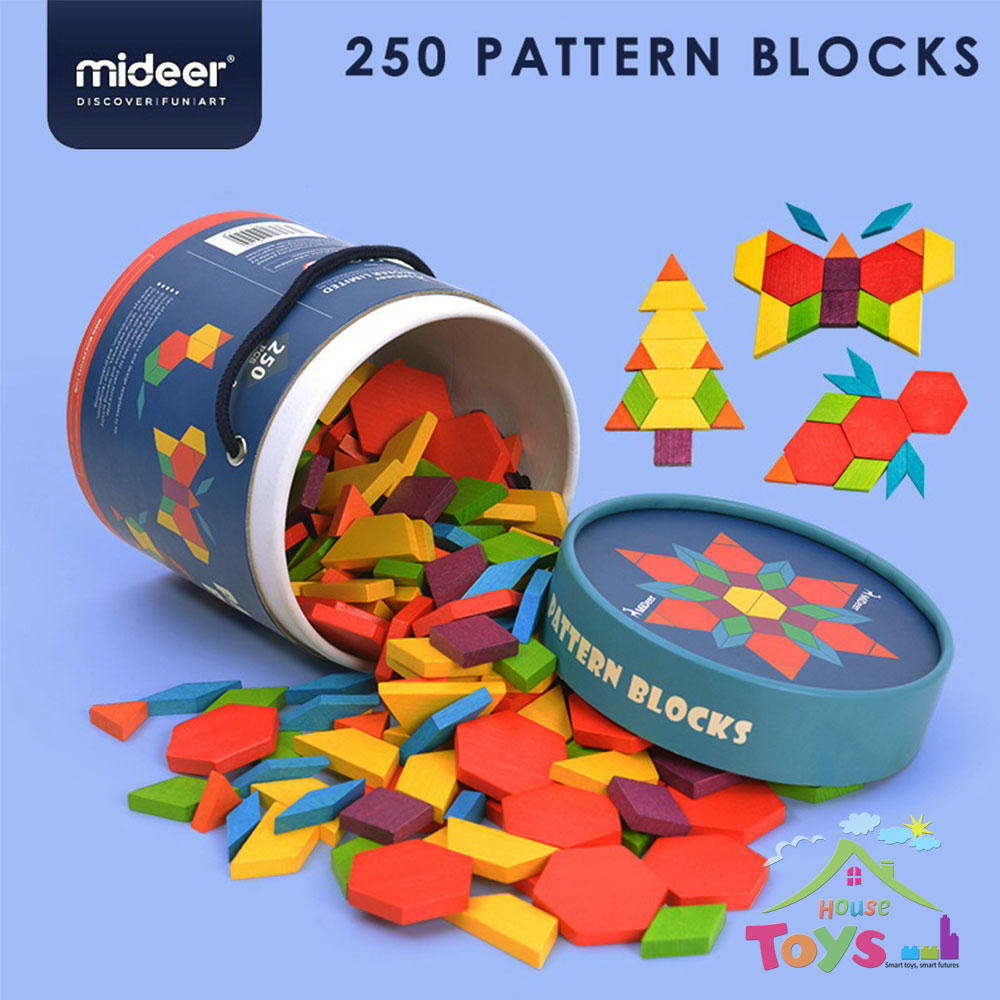 Mideer BỘ XẾP HÌNH GỖ 250 MIẾNG PARTTERN BLOCK - MD1002