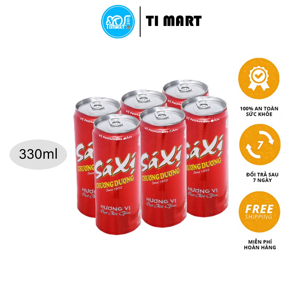 [TI MART] Lốc 6 lon sá xị Chương Dương Sleek 330ml