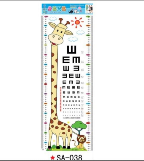 Thước đo chiều cao cho bé, decal dán tường