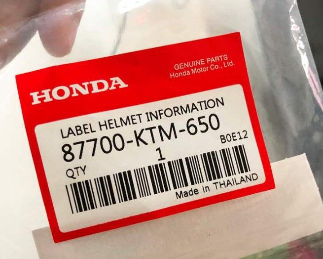 Tem thông số Wave Thái 110 zin chính hãng