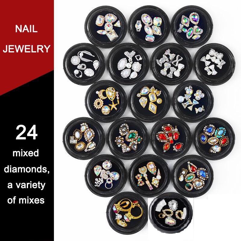 Hộp 6 phụ kiện 3D lấp lánh trang trí móng đẹp mắt