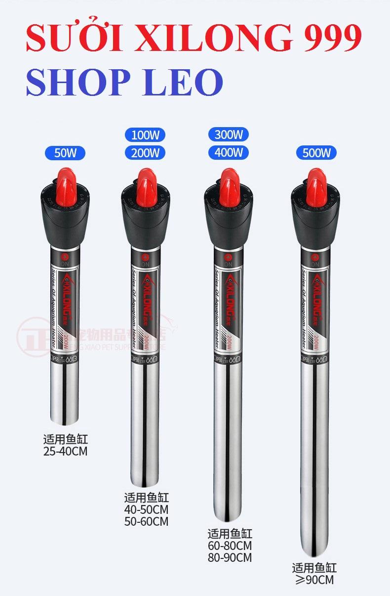 [Hoàn Tiền 10%]SƯỞI INOX XILONG 999- 100W - máy sưởi bể cá - phụ kiện thủy sinh - shopleo
