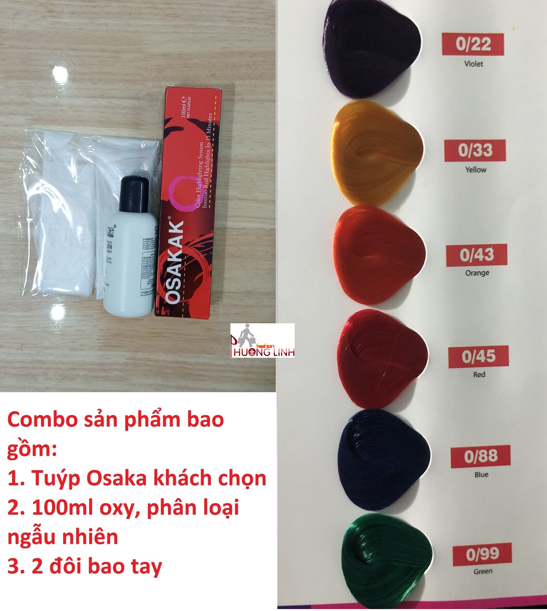 [HCM]Màu nhuộm tóc osaka có kèm theo oxy trợ nhuộm và bao tay - bảng màu số 8