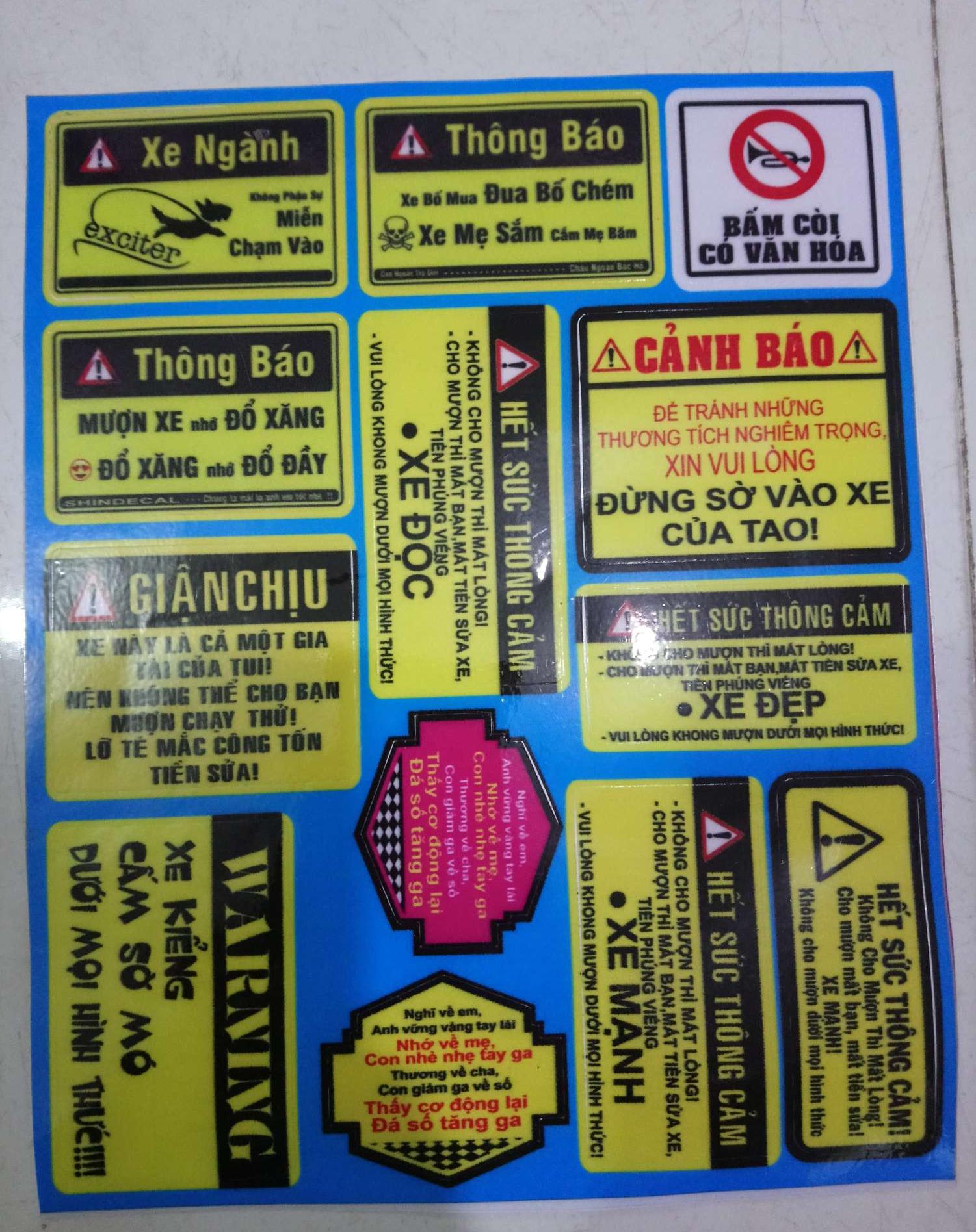 Tem tấm logo cảnh báo trọn bộ