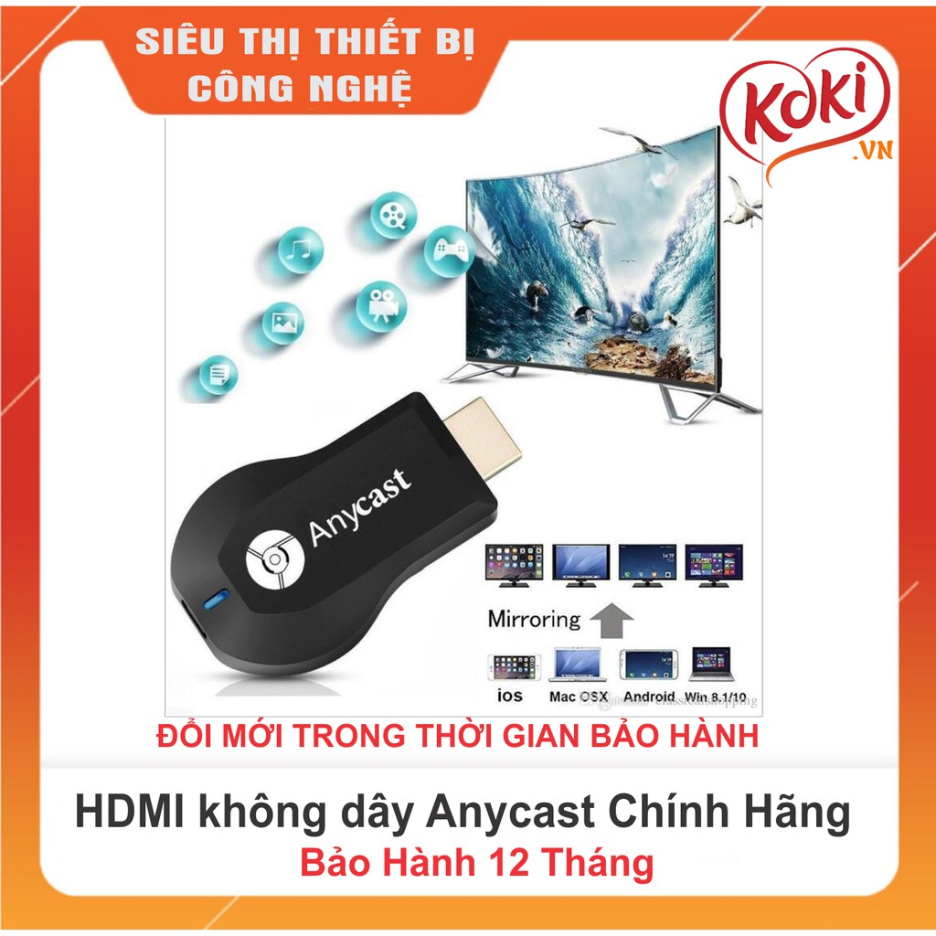 Ket noi dien thoai voi tivi qua Bluetooth, Bộ kết nối wifi cho tivi, Kết Nối HDMI- HDMI không dây AnyCast– Dễ Dàng Kết Nối. BẢO HÀNH TOÀN QUỐC BỞI LUCKY STORE SG.
