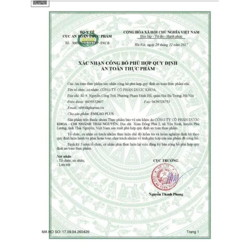 Vitamin D3 và K2 - Emkao plus (giúp xương chắc, phát triển chiều cao)