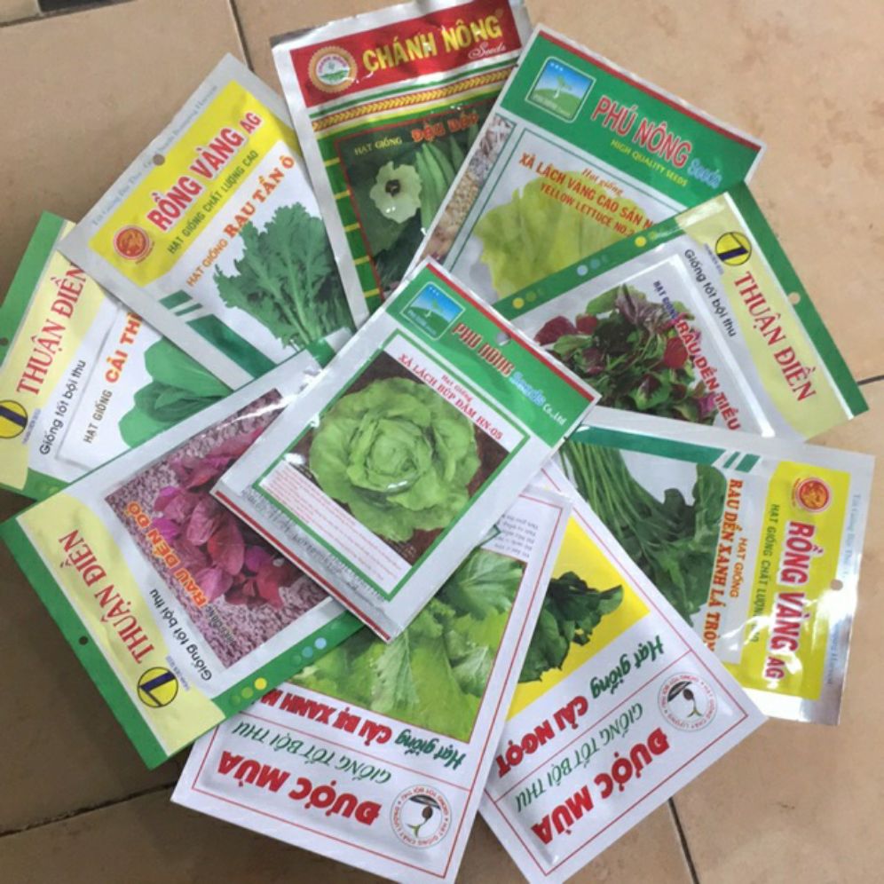 combo 10 gói hạt giống rau, củ, quả cực kỳ dễ trồng.