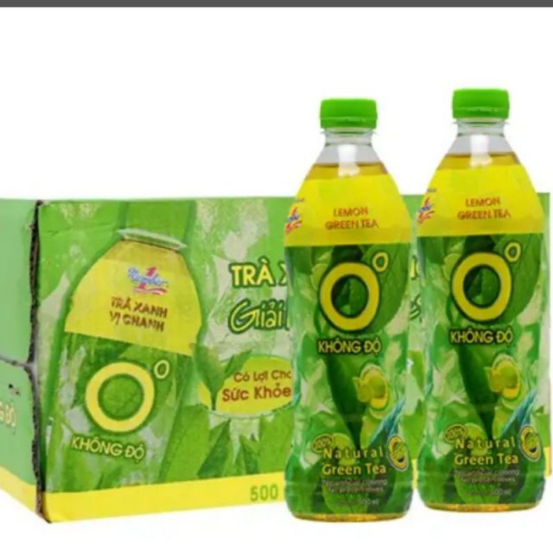 Hỏa tốc - thùng 24 chai trà xanh không độ chai 455 ml