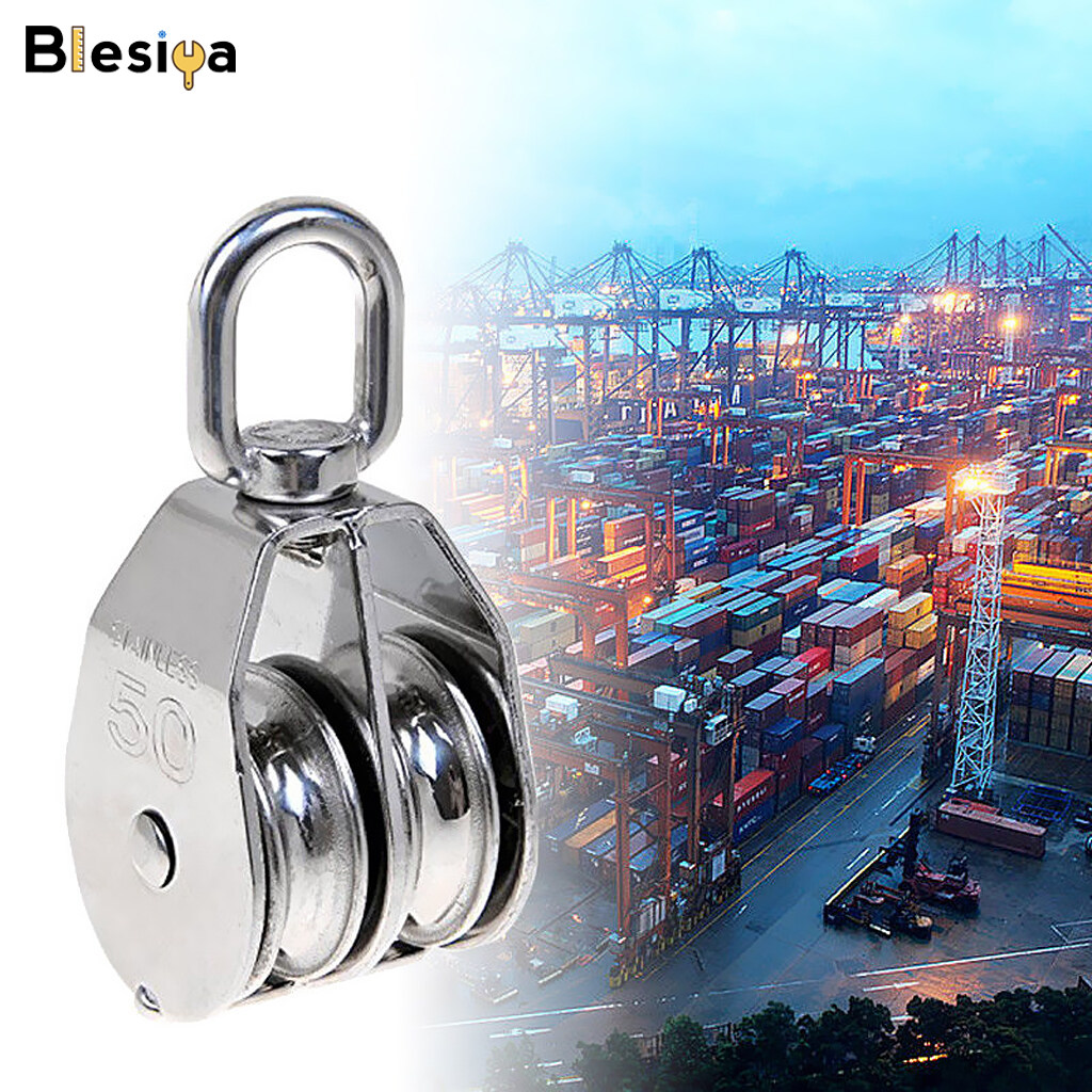 Blesiya Swivel Double Pulley Sheave Rigging Lift Rope Hanging Lifting Wheel
