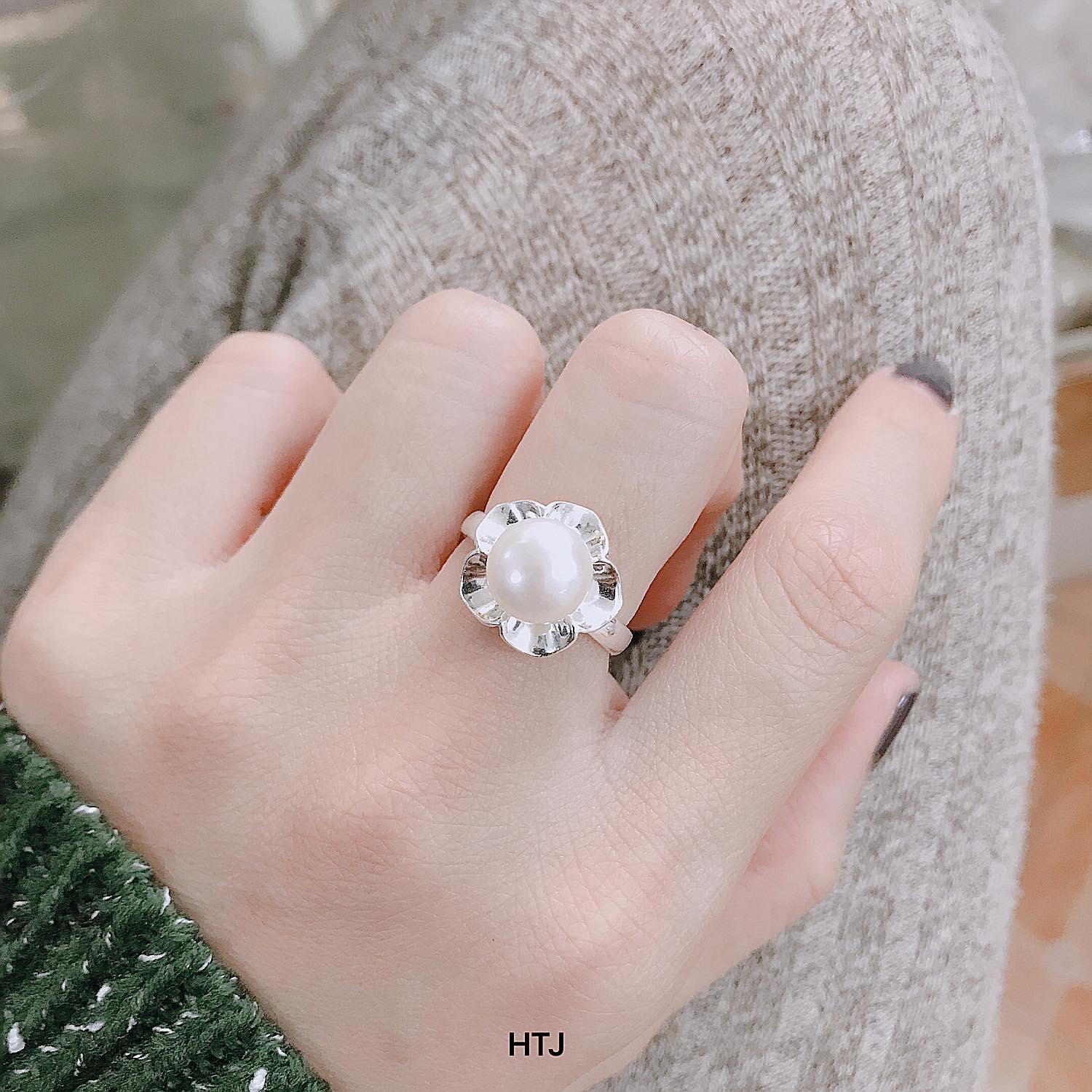 Nhẫn nữ bạc Ý mặt trai MS11e