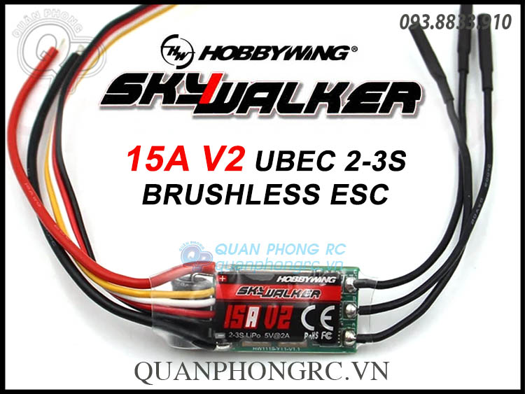 Bộ điều tốc hobbywing skywalker 15a v2 ubec brushless esc