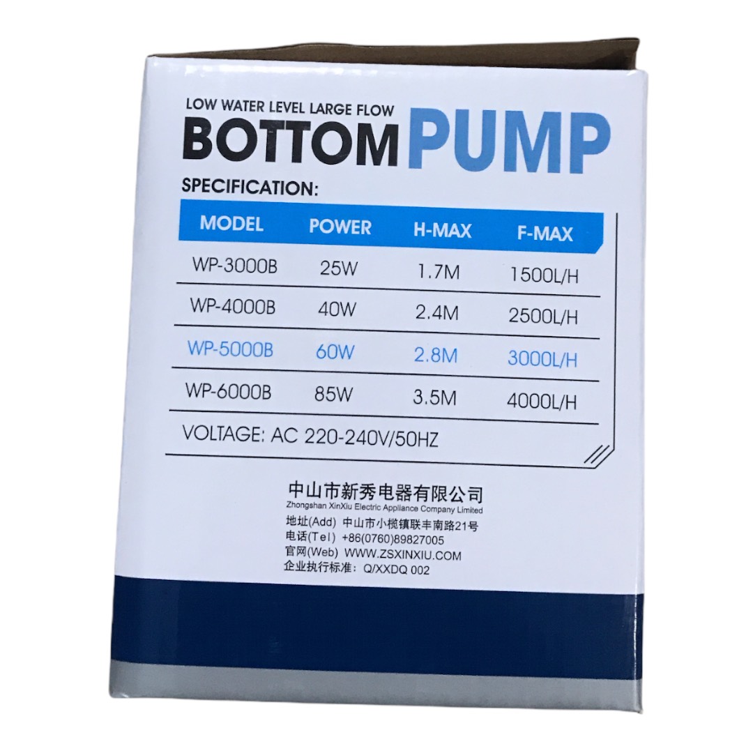 Máy Bơm Hút Đáy Hồ Cá 360 độ WP-3000B-4000B-5000B-6000B