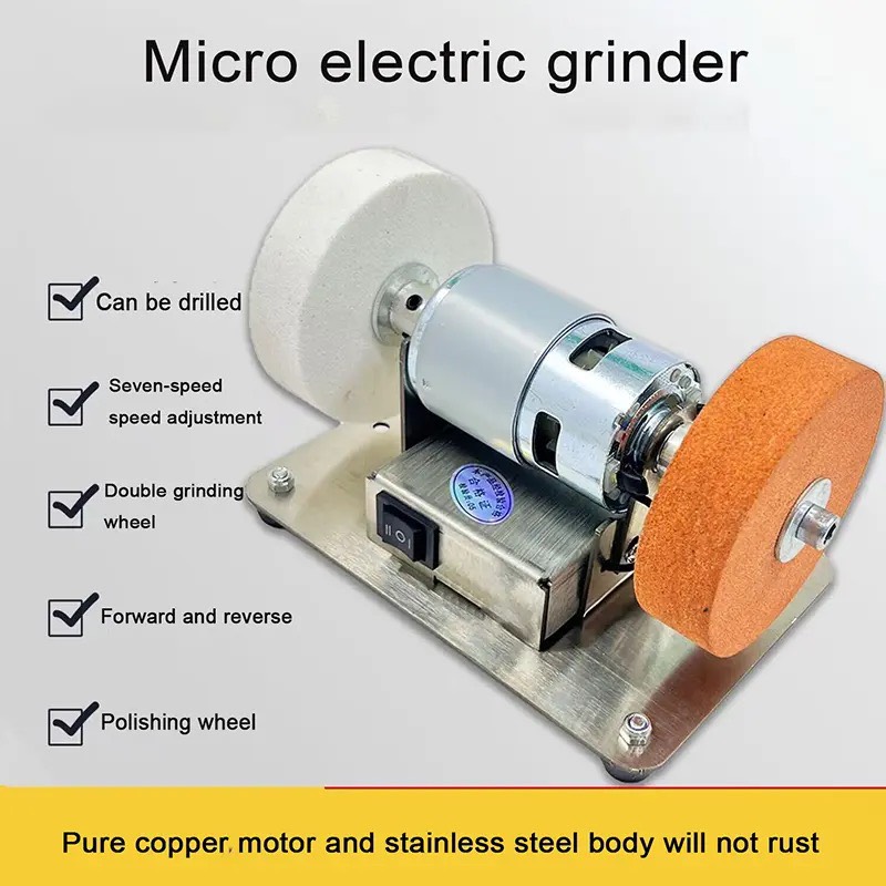 Mini Electric Knife Sharpener Grinder with Dual Grit Wheels for Scissors & Knives