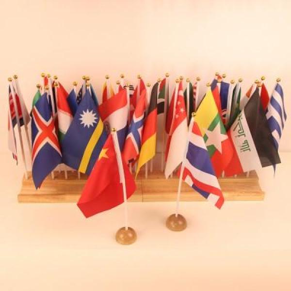 Bộ 36 cờ vải (quốc kỳ) kèm đế - Flags of 36 countries with stand