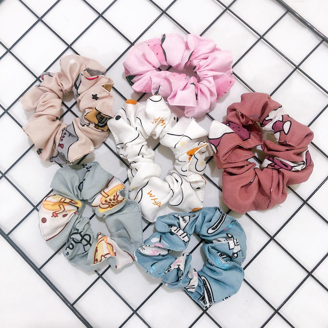 Scrunchies dây chun buộc tóc dễ thương