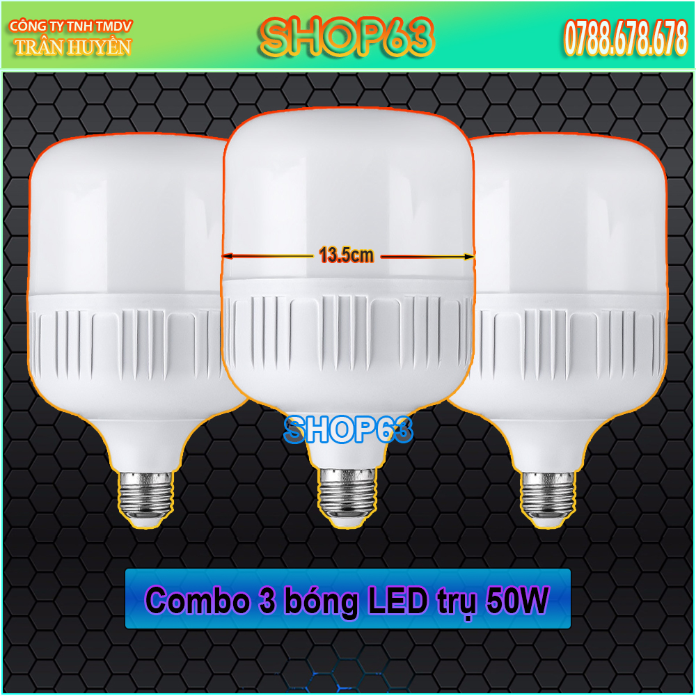 Combo 3 pcs 50W circular LED bulb-super bright white energy-saving (135mm DIA giant ball-12 months warranty)