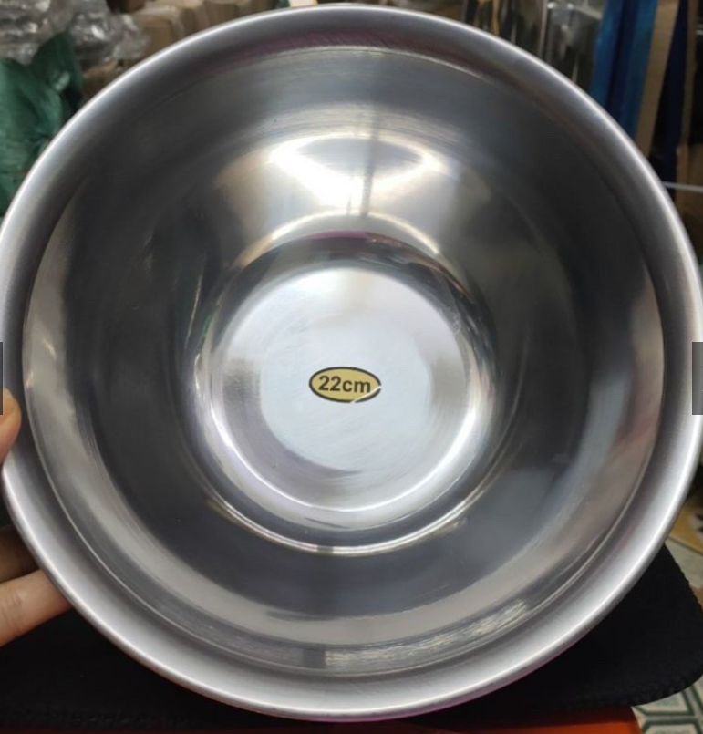 Bát inox rửa mặt 22cm cho spa