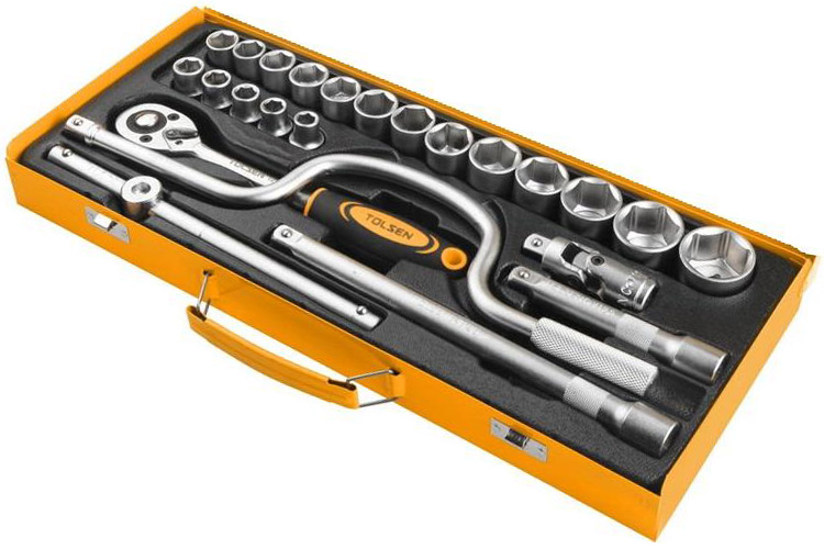 Bộ Đầu Típ 24 Món Tolsen 15141 (1/2'') - Vàng