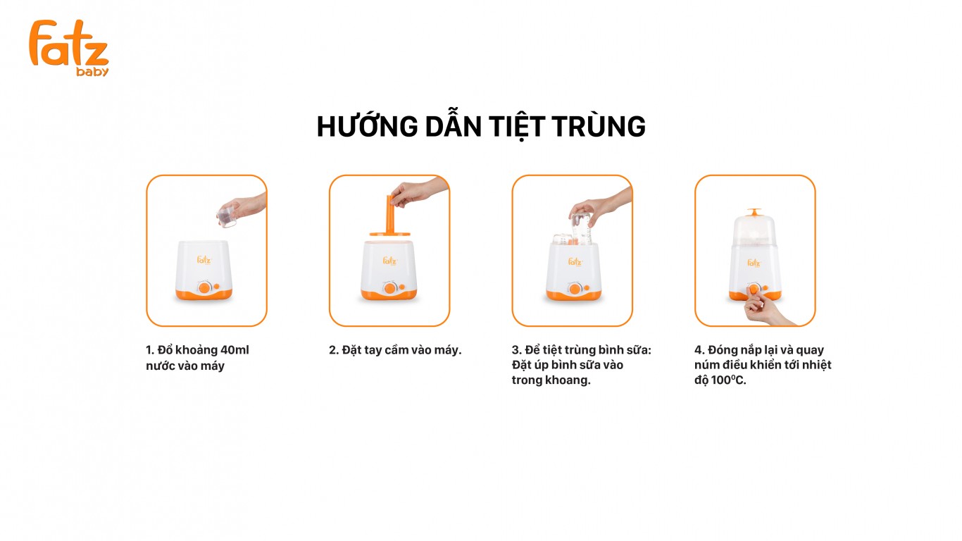 [HCM]MÁY HÂM SỮA 2 BÌNH CỔ RỘNG FATZ BABY FB3012SL