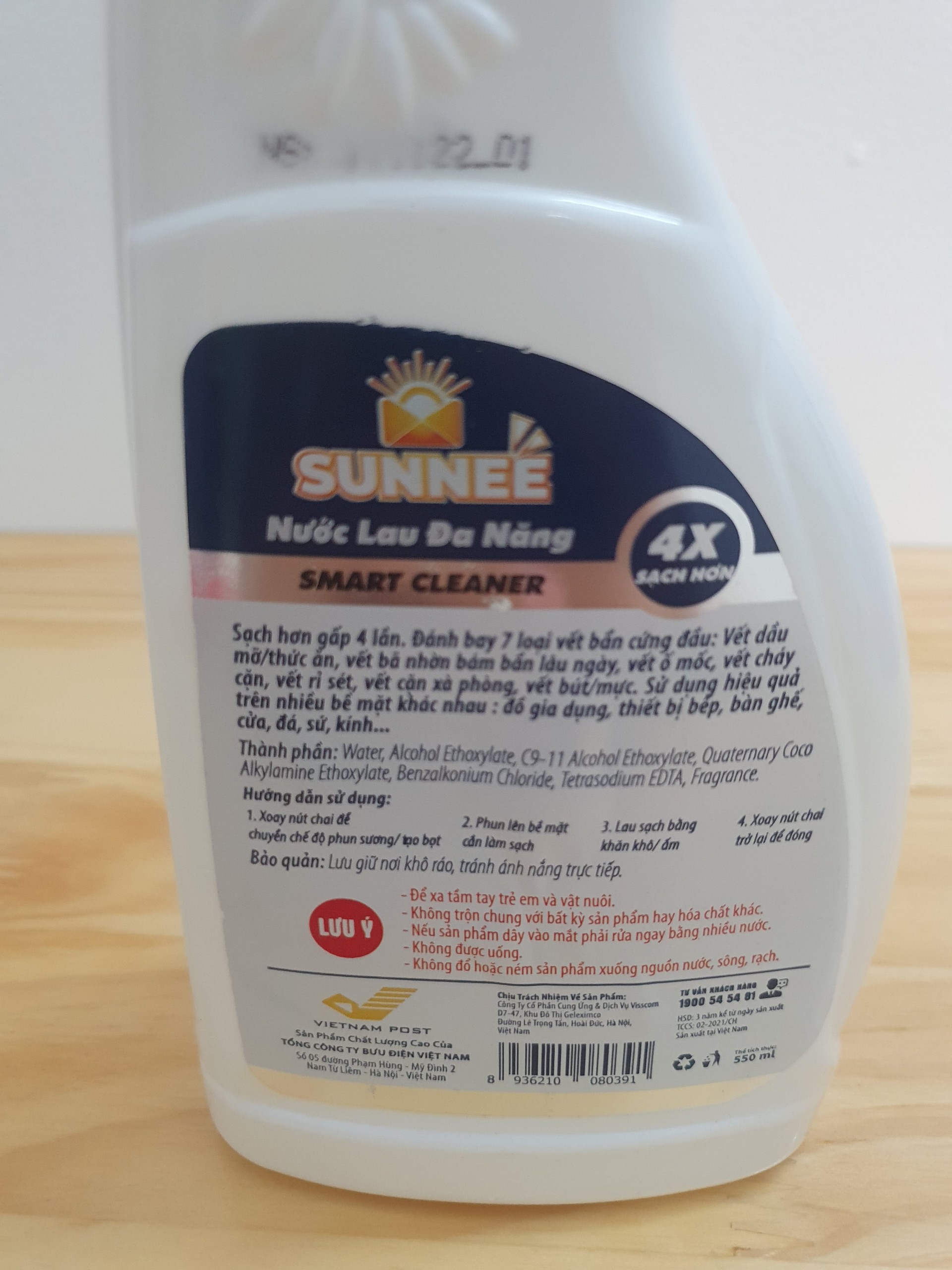 [Chính hãng] Nước Lau Đa Năng Sunnee Smart Chai 550ml