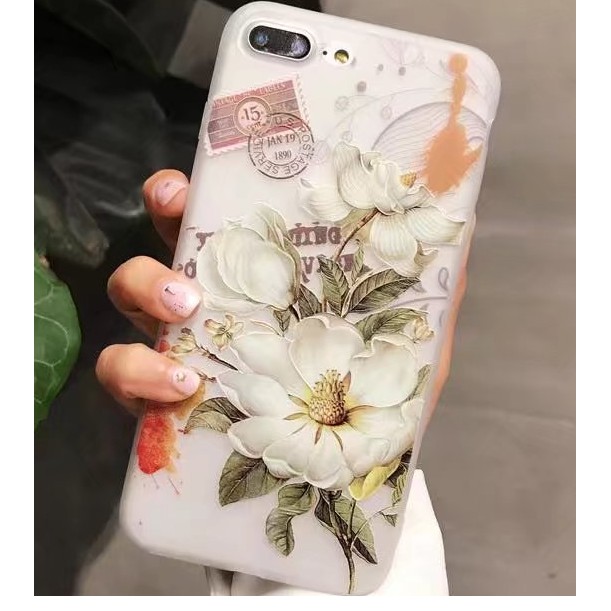 Ốp ip 6 6s 6plus 6splus 7 7plus 8 8plus hoa mẫu đơn siêu đẹp