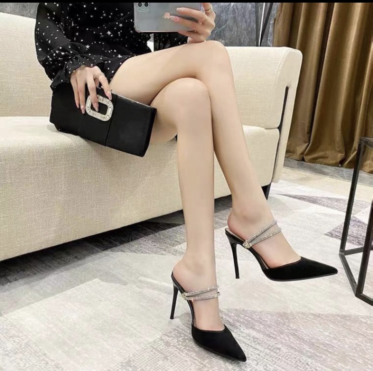 Giày cao gót 10p bít mũi mang 2 kiểuu