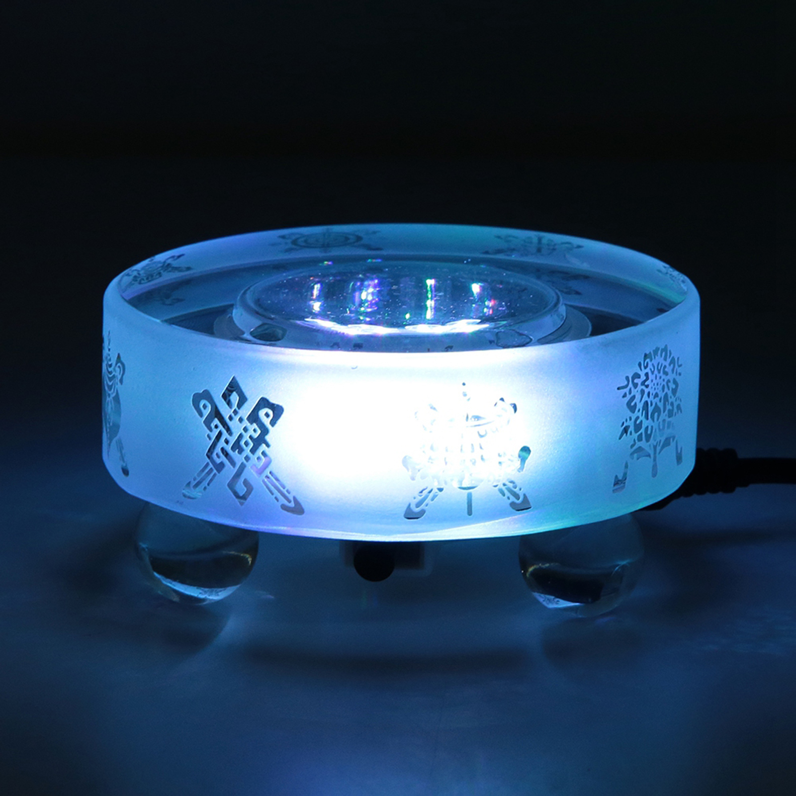 Đế Đèn LED Pha Lê Mini Họa Tiết Đẹp Giá Đứng Trưng Bày Phật Trang Trí Nhà Cửa