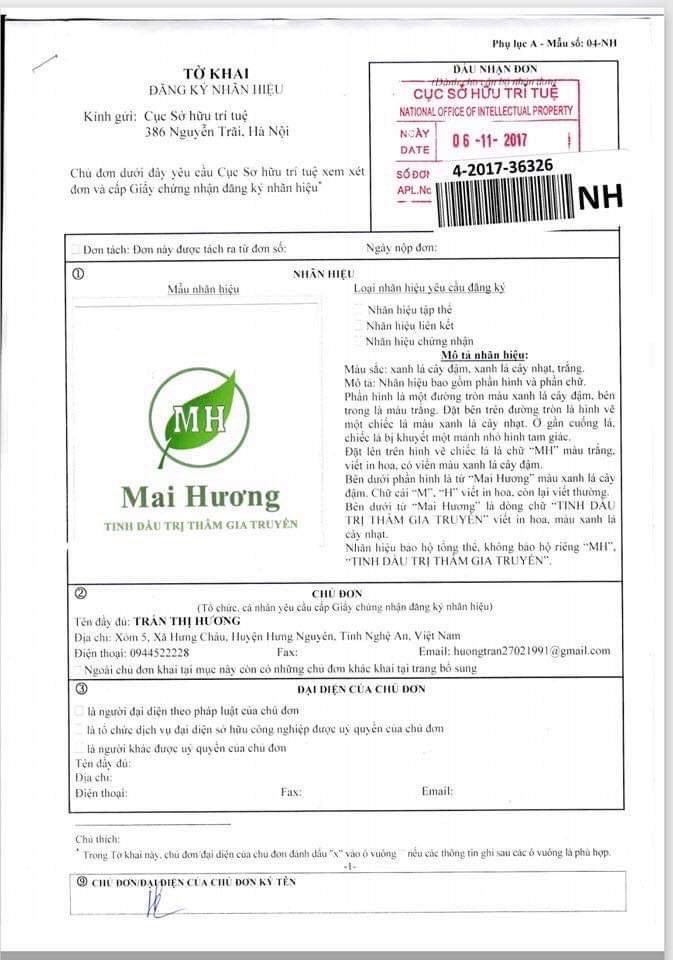 TINH DẦU TRI THÂM GIA TRUYỀN