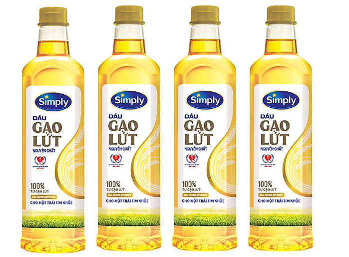 Cobmo 4 Chai Dầu Ăn Simply Gạo 1L Cao Cấp