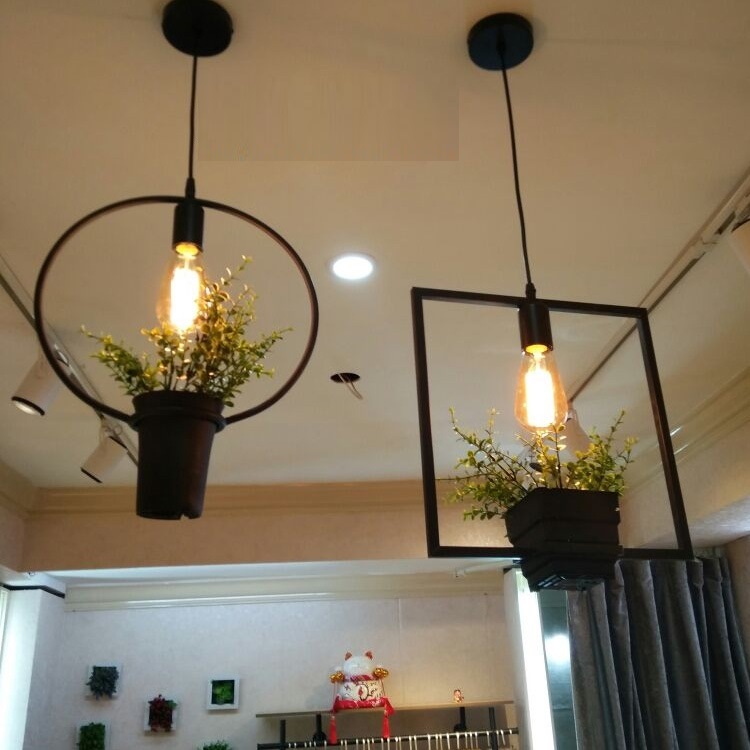 [HCM]Đèn trang trí hình học không gian giỏ cây HB828