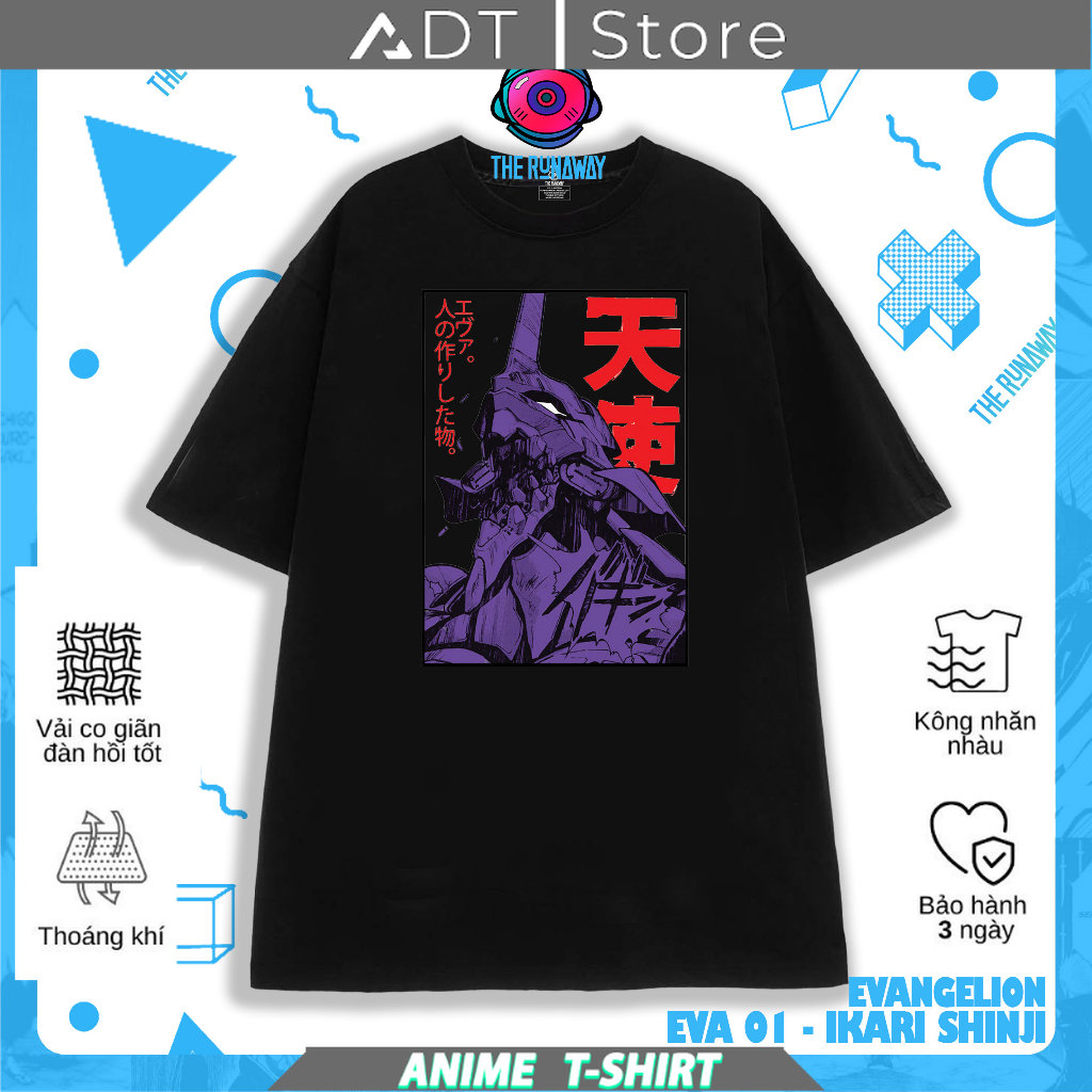 Áo phông evangelion: eva cotton 100% cho nam / nữ