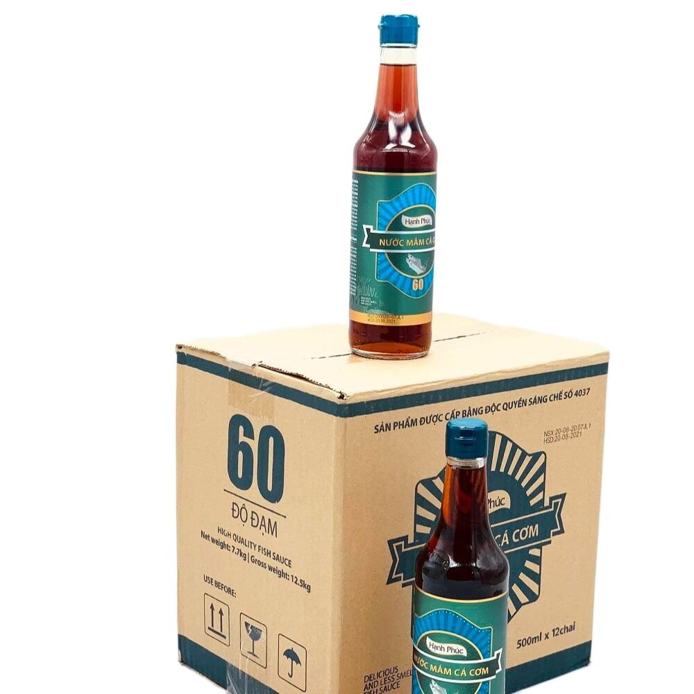 ( THÙNG XỐP 02 CHAI) Nước mắm Hạnh Phúc 60 độ đạm chai 500ml