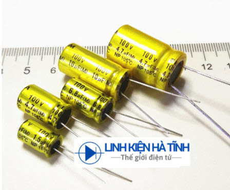 Linh kiện 10 con 4.7UF 100V Tụ phân tần gắn loa treble Elna các loại, tụ lọc tần số cho loa treble Elna