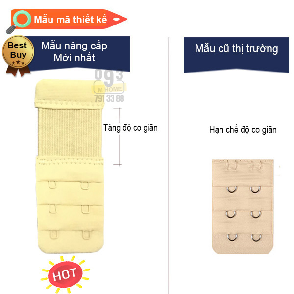 Móc Khóa Cài Áo Ngực Móc Đồ Lót Móc Nối Dây Áo Ngực 2 Móc 3 Móc