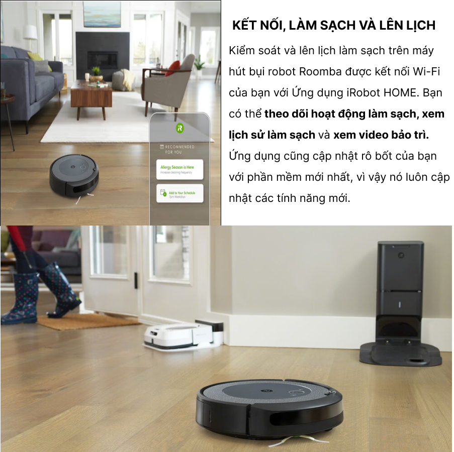 [BH 12 tháng chính hãng] Robot Hút Bụi Tự Động iRobot Roomba i3 plus