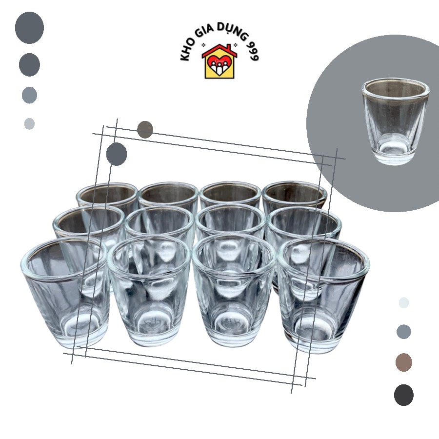 [HỘP 12 LY] LY RƯỢU THỦY TINH, CHÉN UỐNG RƯỢU THỦY TINH