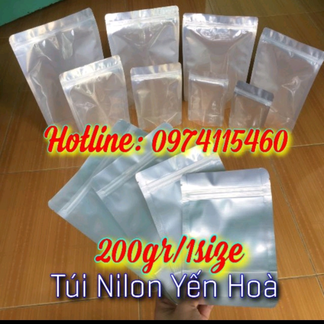 [HCM]200gr Túi zip đáy đứng mặt bạc mặt trong (túi zipper đáy đứng mặt bạc mặt trong)