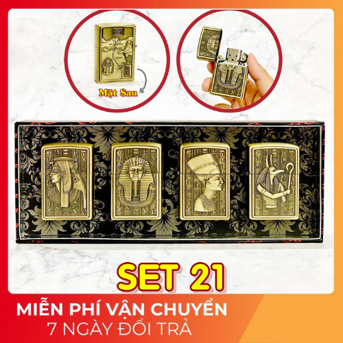 THẦN AMUN_  BÂT LỬA ZIPPO AI CẬP 2 MẶT HÌNH NỔI