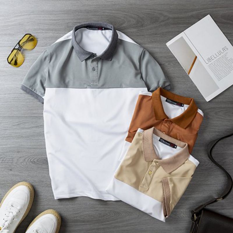 [Hoàn Tiền 15%] Áo Thun POLO Nam Cổ Bẻ Phối Màu Chất Liệu Vải Cotton Cá Sấu Cao Cấp