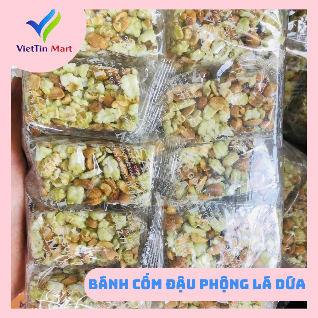 Bánh cốm đậu phộng lá dứa 400g Viettin Mart