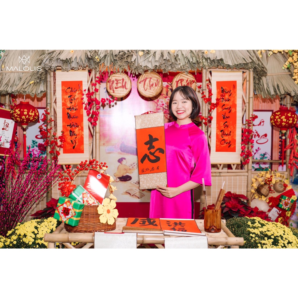 Áo Dài Cách Tân An Khang Màu Hồng Lụa Vân Cao Cấp (Tách Lẻ) - Adak127