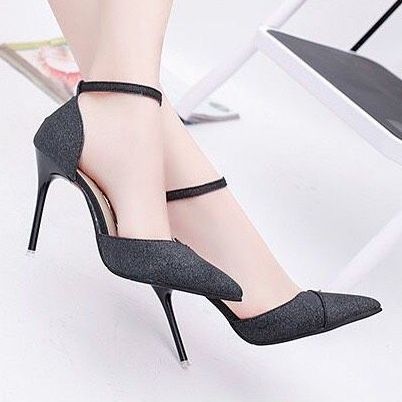 Giày cao gót nhọn 8p bít mũi xếp da nhủ kim tuyến sang trọng lấp lánh - BM05 kèm ảnh thật