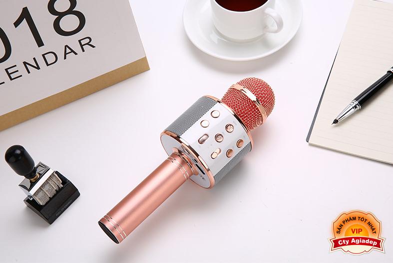 Micro hát Karaoke kiêm Loa Bluetooth - Loại tốt âm thanh chuẩn KTV S8