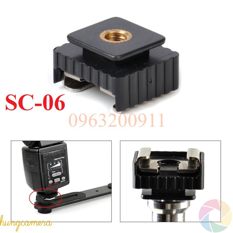 Apdater chuyển đổi chân Flash - Ốc 1/4' SC-06