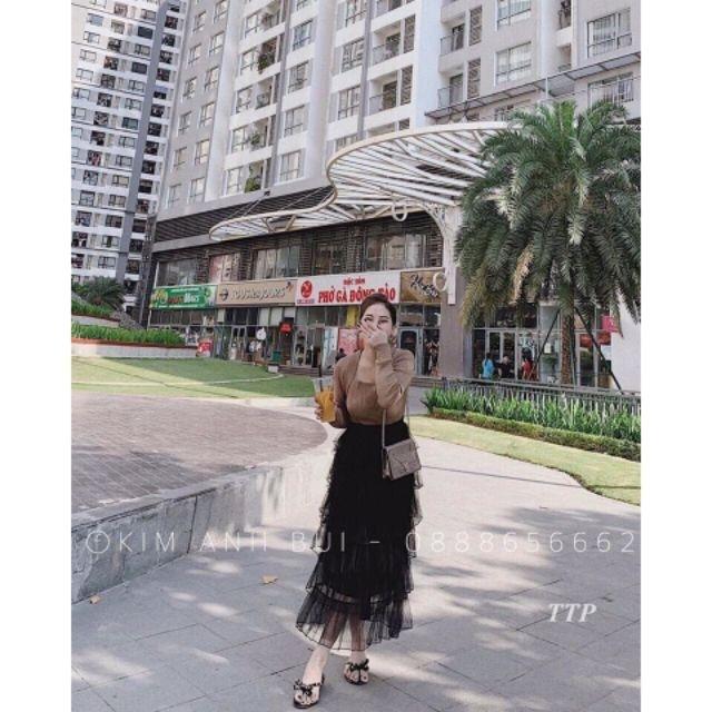 Áo thun len cổ vuông cao cấp