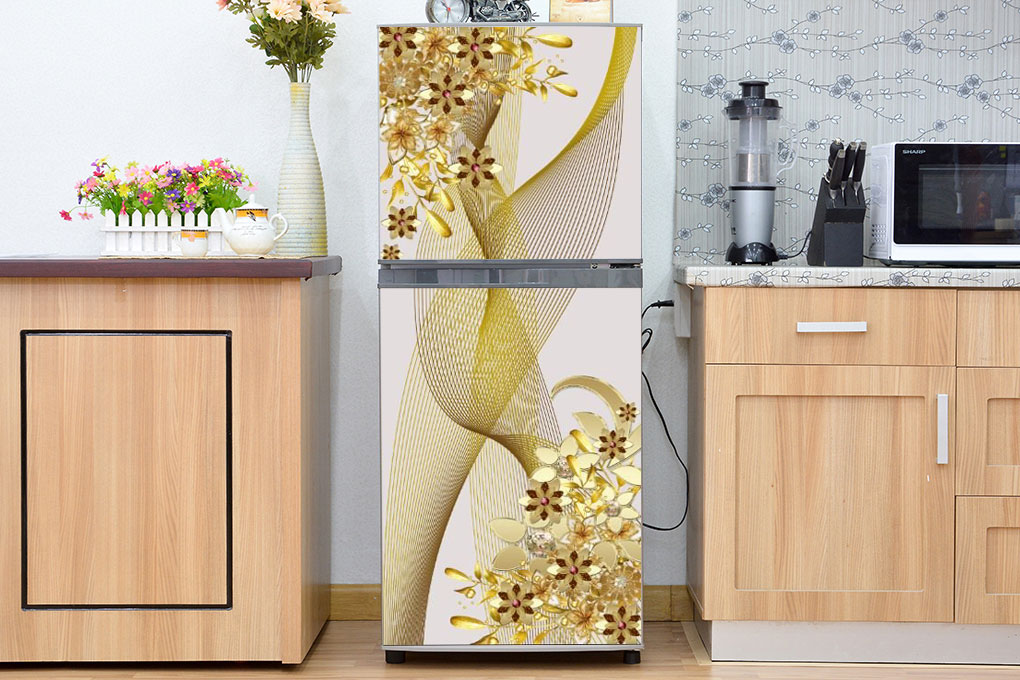 [HCM]Decal dán trang trí tủ lạnh cao cấp - Hoa Ngọc